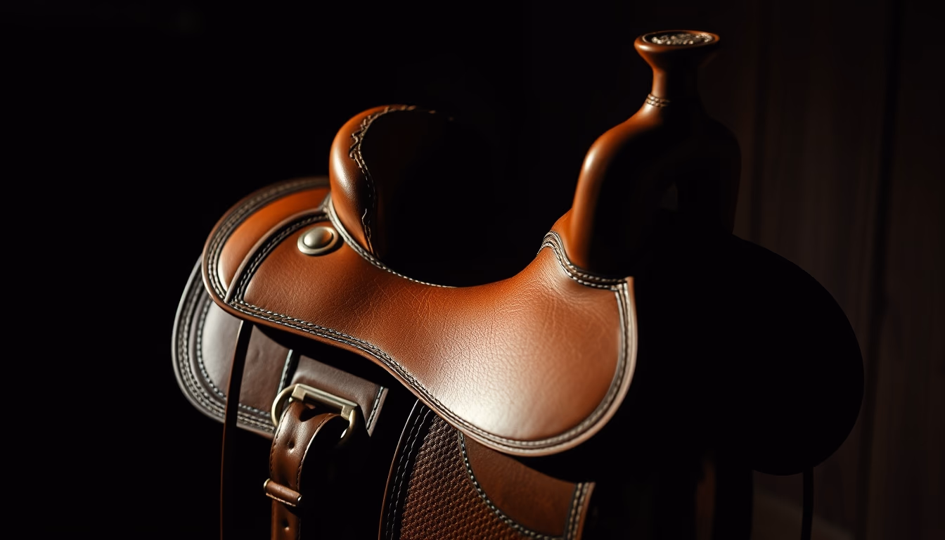 western saddle leather in editorial style