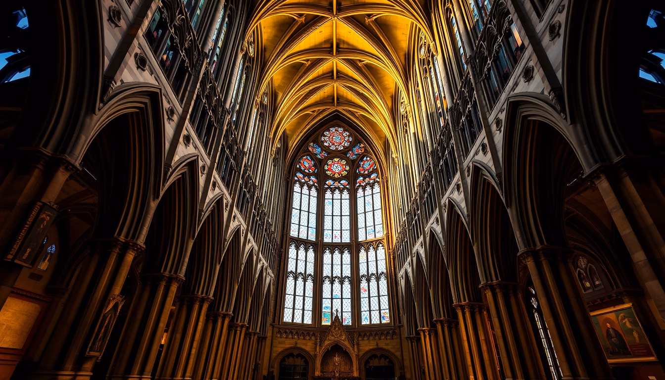 westminster abbey interior in editorial style