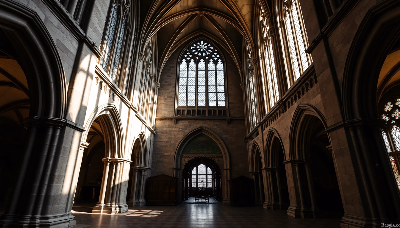 westminster abbey interior in editorial style