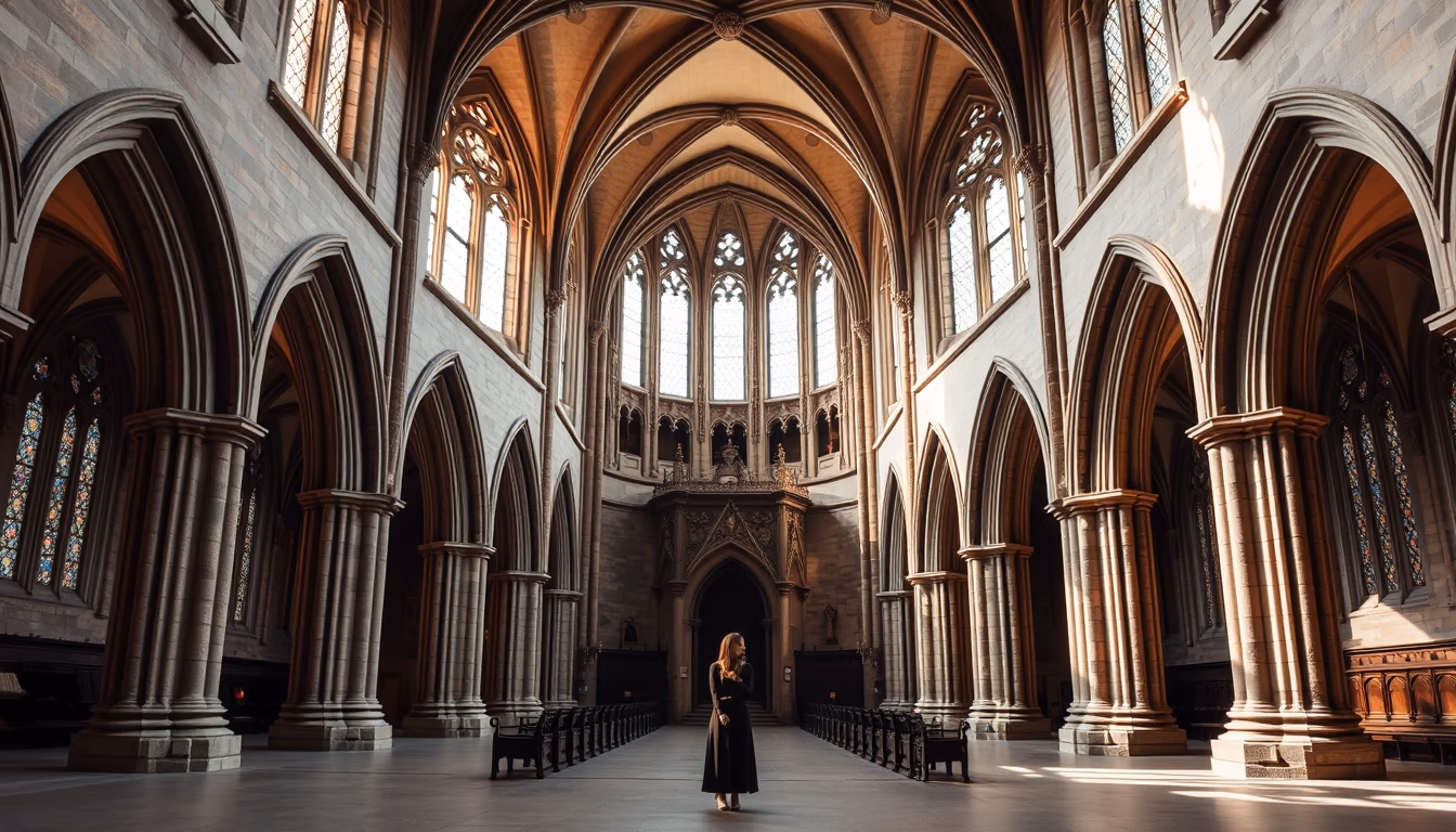 westminster abbey interior in editorial style