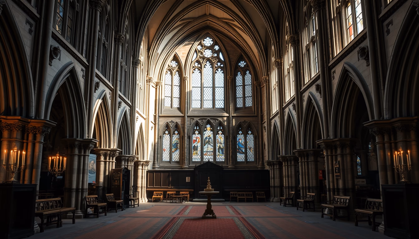 westminster abbey interior in editorial style