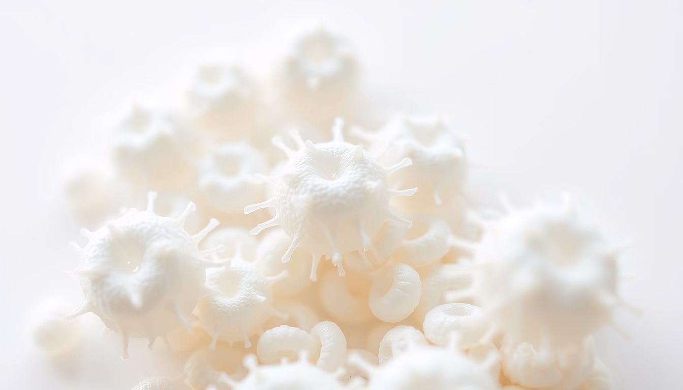 white blood cells macro in editorial style