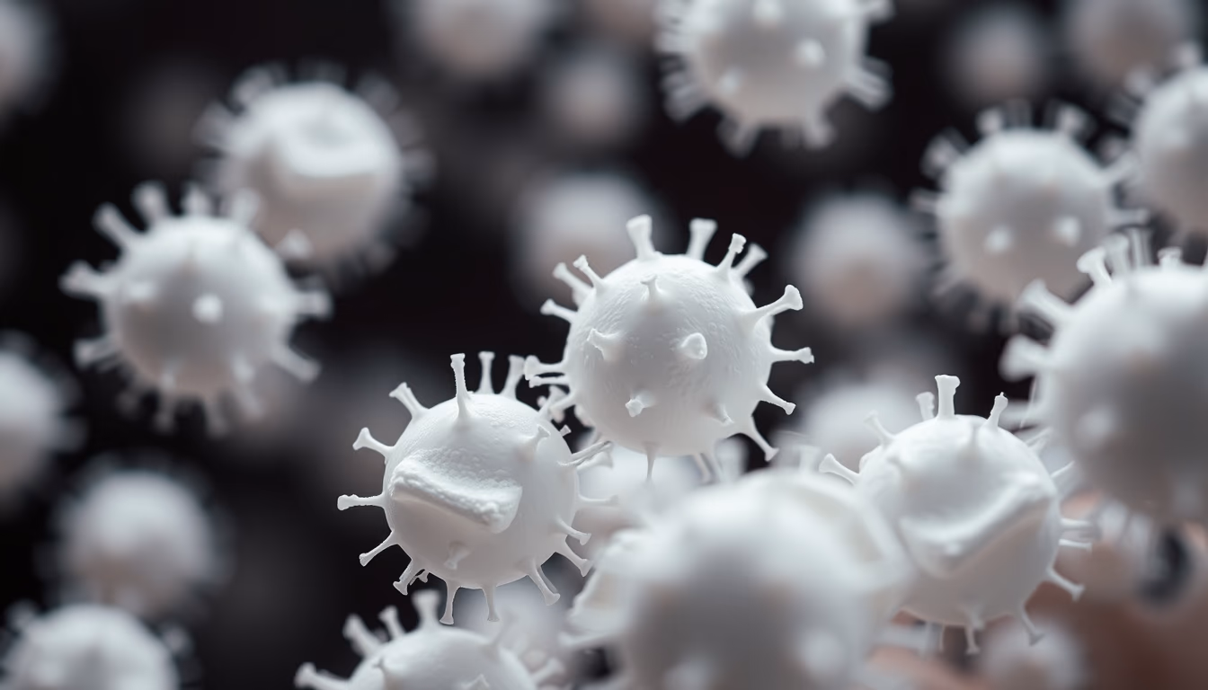 white blood cells macro in editorial style