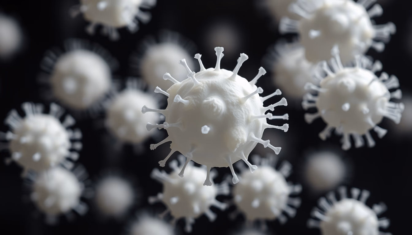 white blood cells macro in editorial style