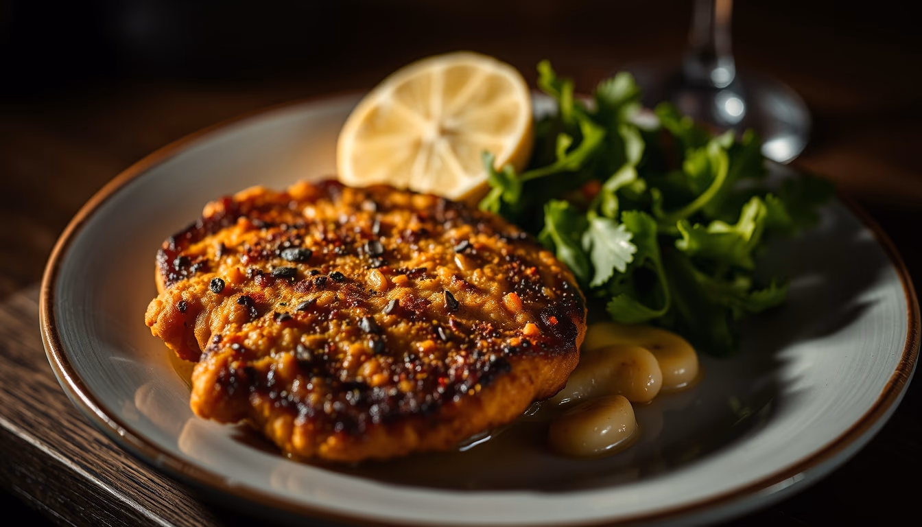 wiener schnitzel plate in editorial style