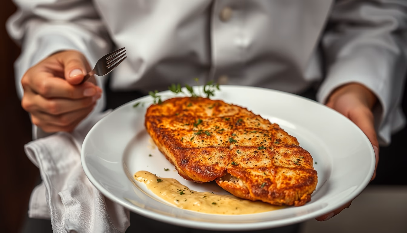 wiener schnitzel plate in editorial style