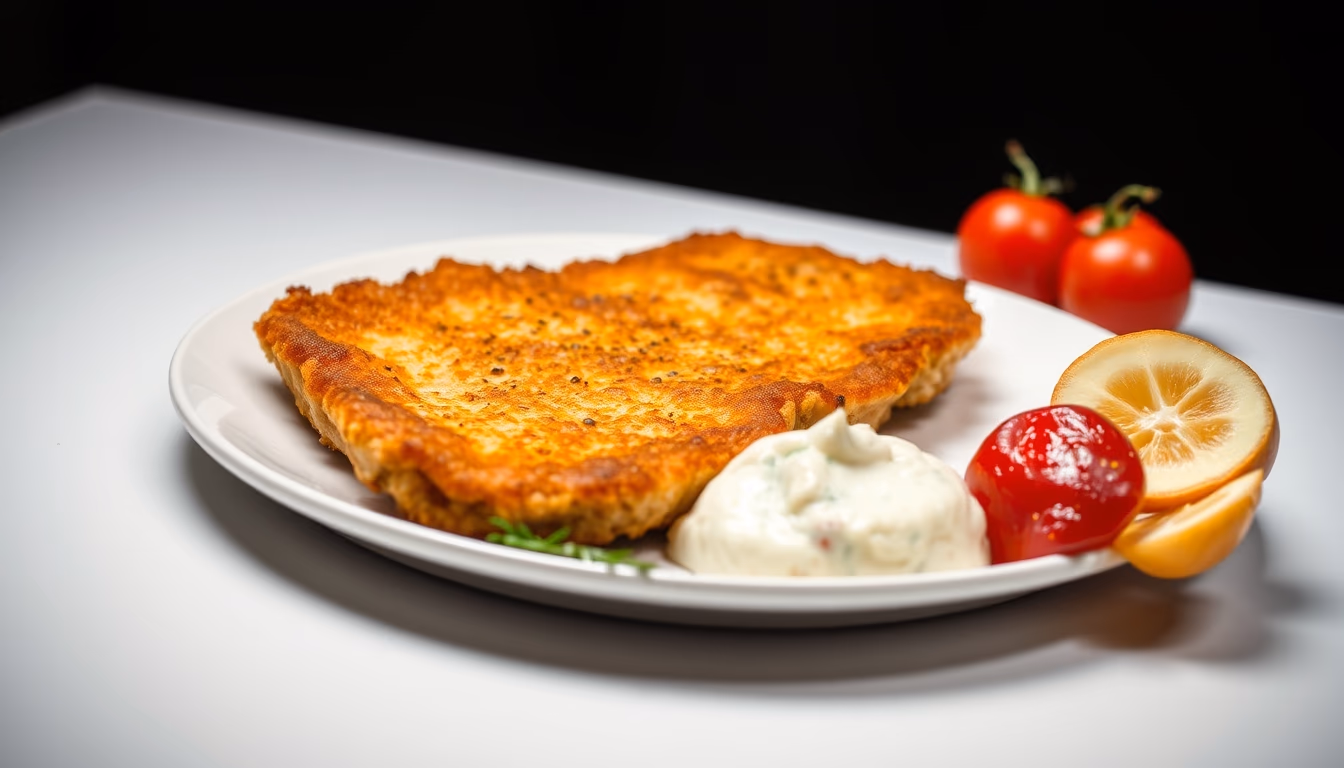 wiener schnitzel plate in editorial style