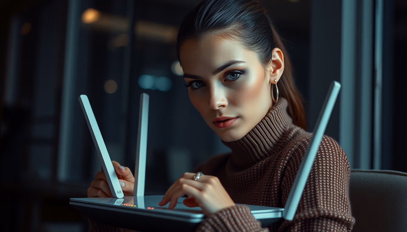 wifi router modern in editorial style