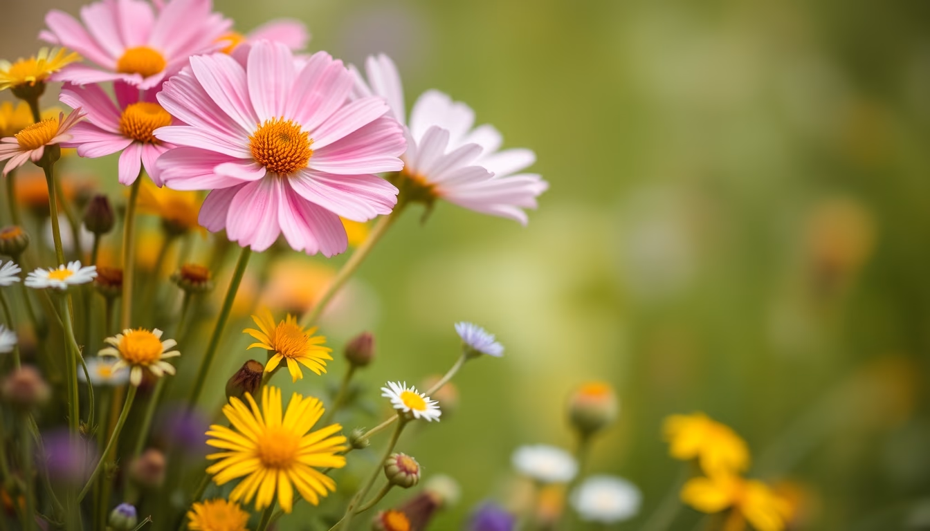 wildflower meadow bouquet in editorial style