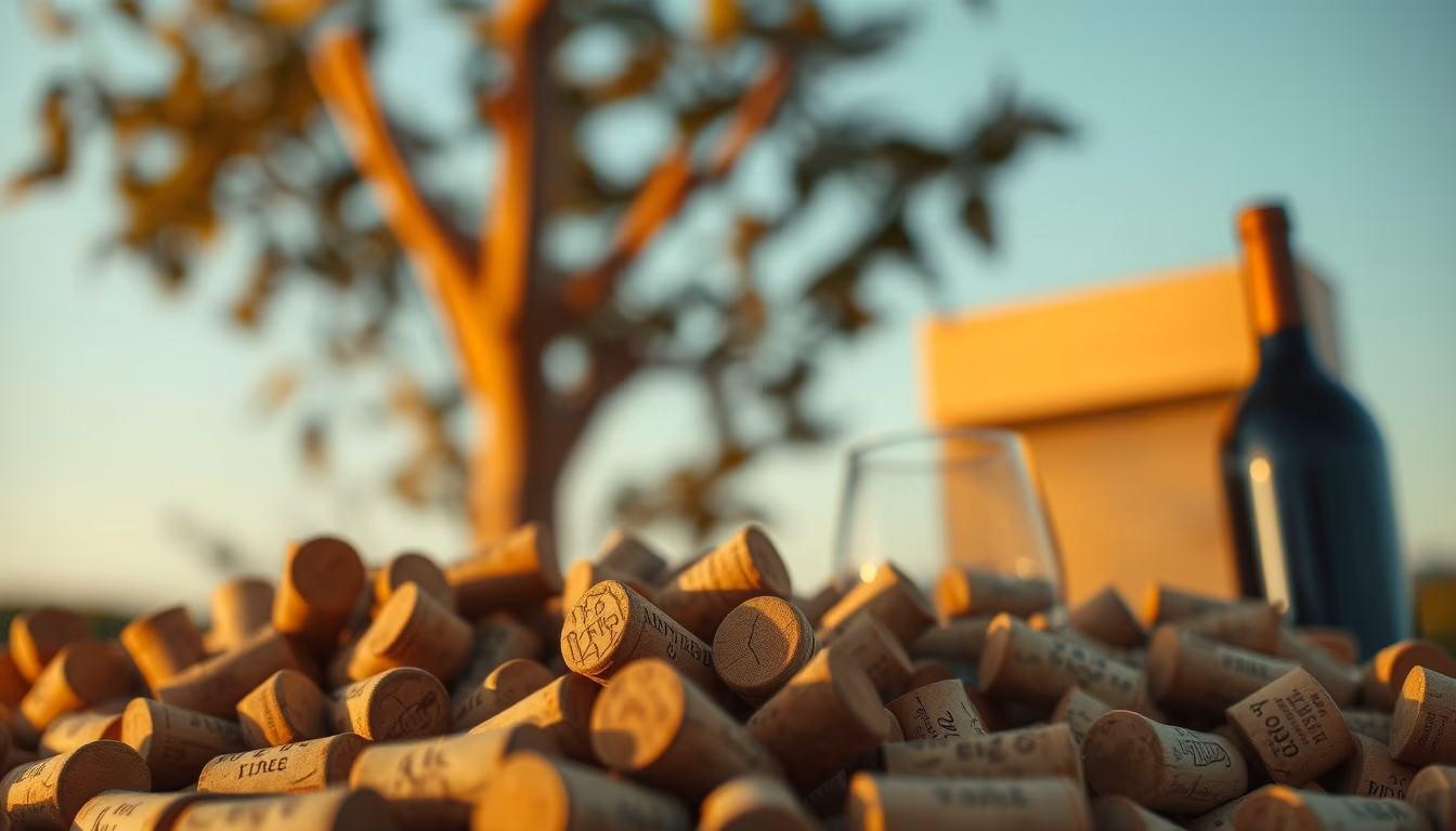 wine cork collection in editorial style