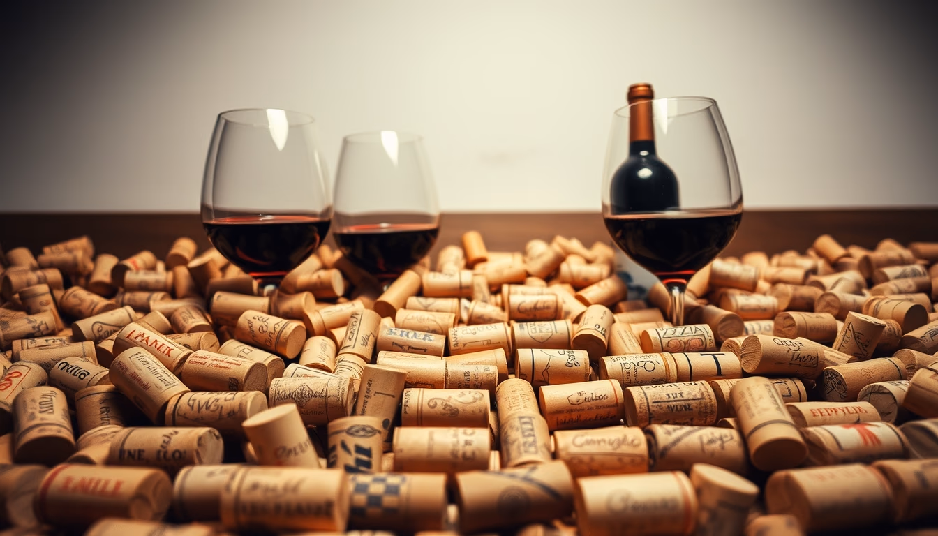 wine cork collection in editorial style