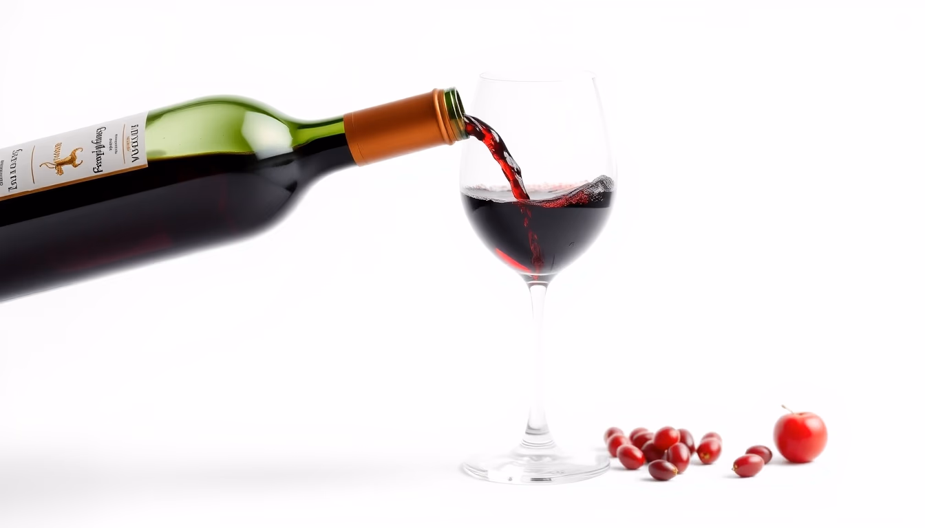 wine glass cabernet pour in editorial style