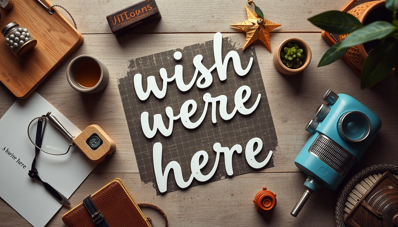 wish you were here vintage in editorial style