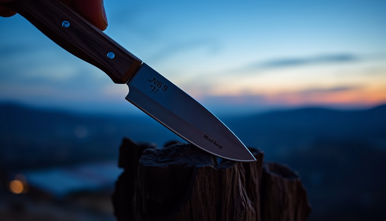 wood carving knife in editorial style