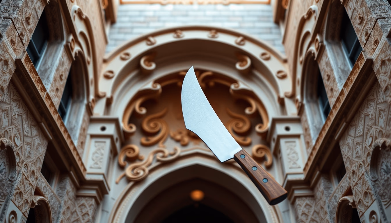 wood carving knife in editorial style