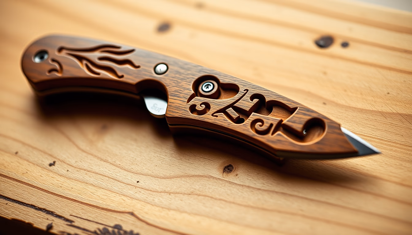 wood carving knife in editorial style