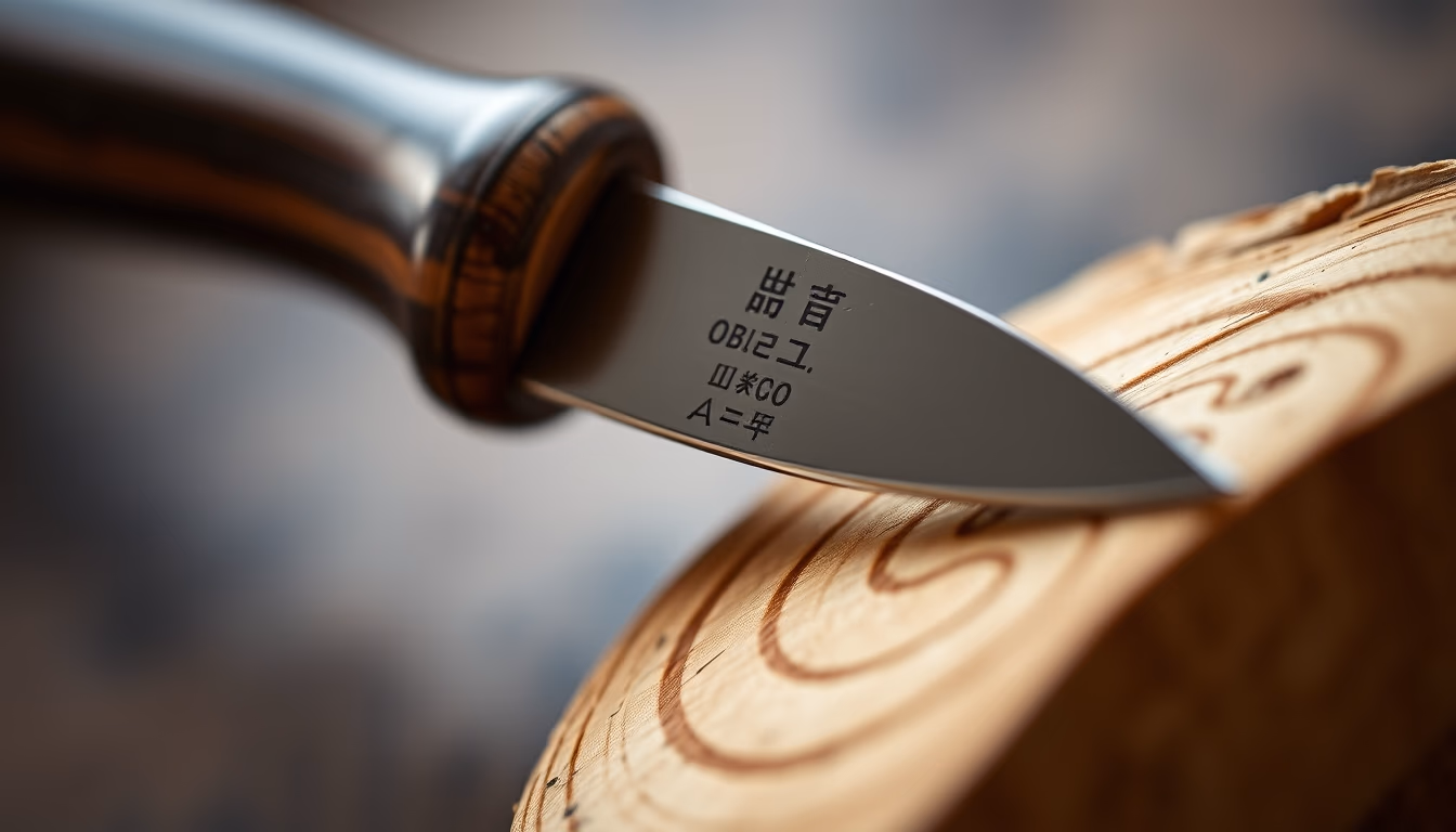 wood carving knife in editorial style