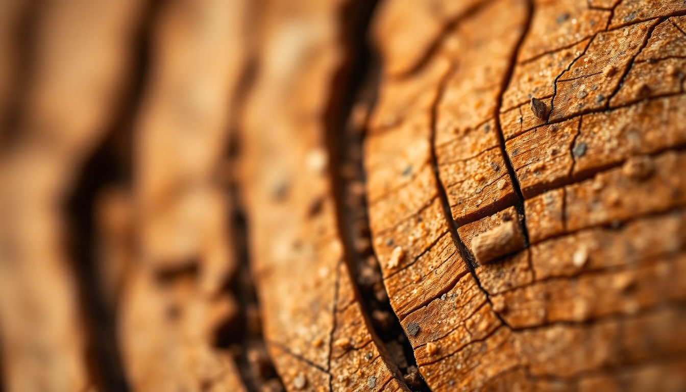 Wood grain macro em estilo editorial