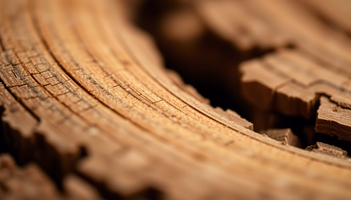Wood grain macro em estilo editorial