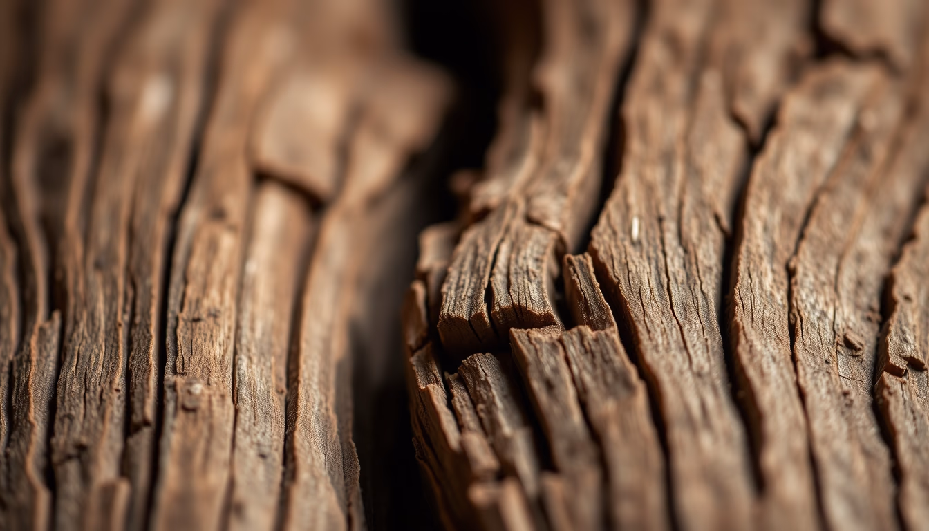 wood grain macro in editorial style