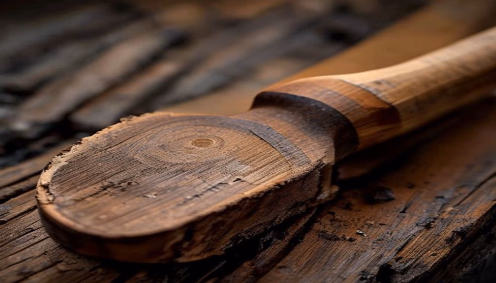 woodturning chisel detail in editorial style