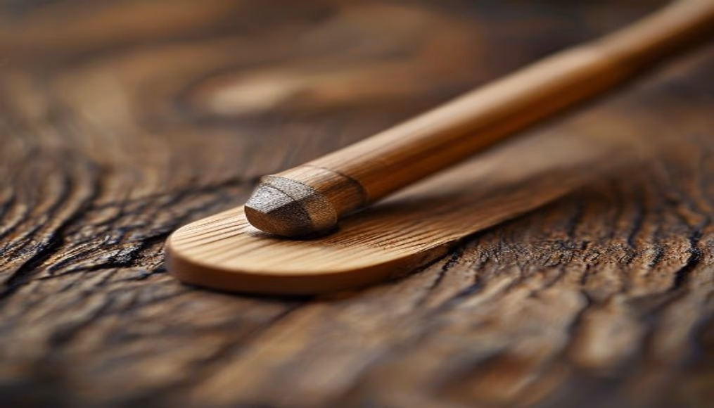 woodturning chisel detail in editorial style