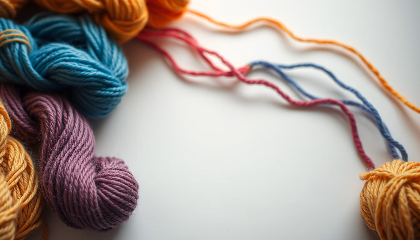 wool yarn skeins rainbow in editorial style