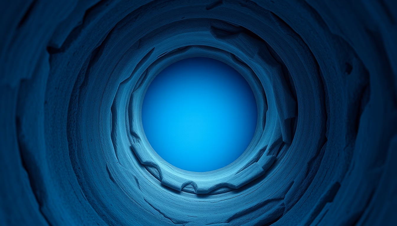 wormhole portal blue in editorial style