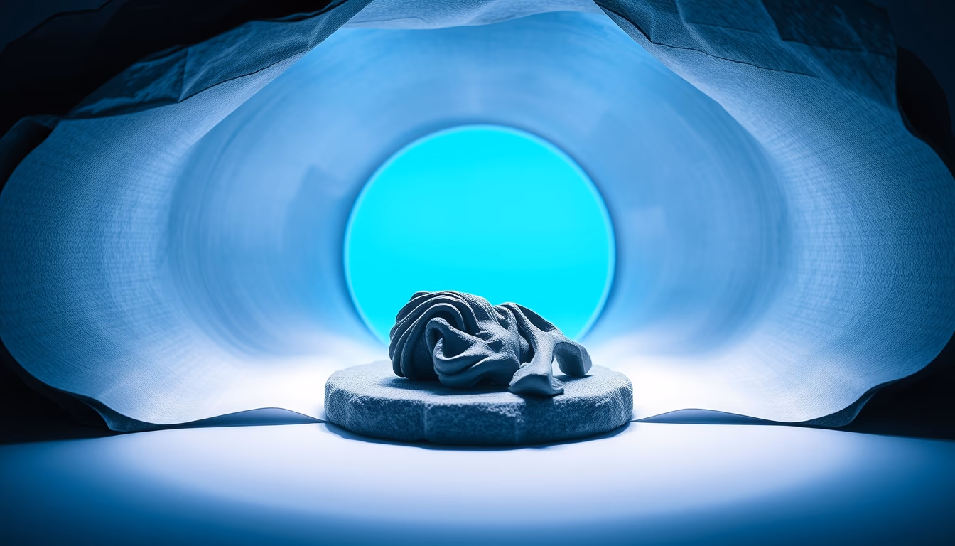 wormhole portal blue in editorial style