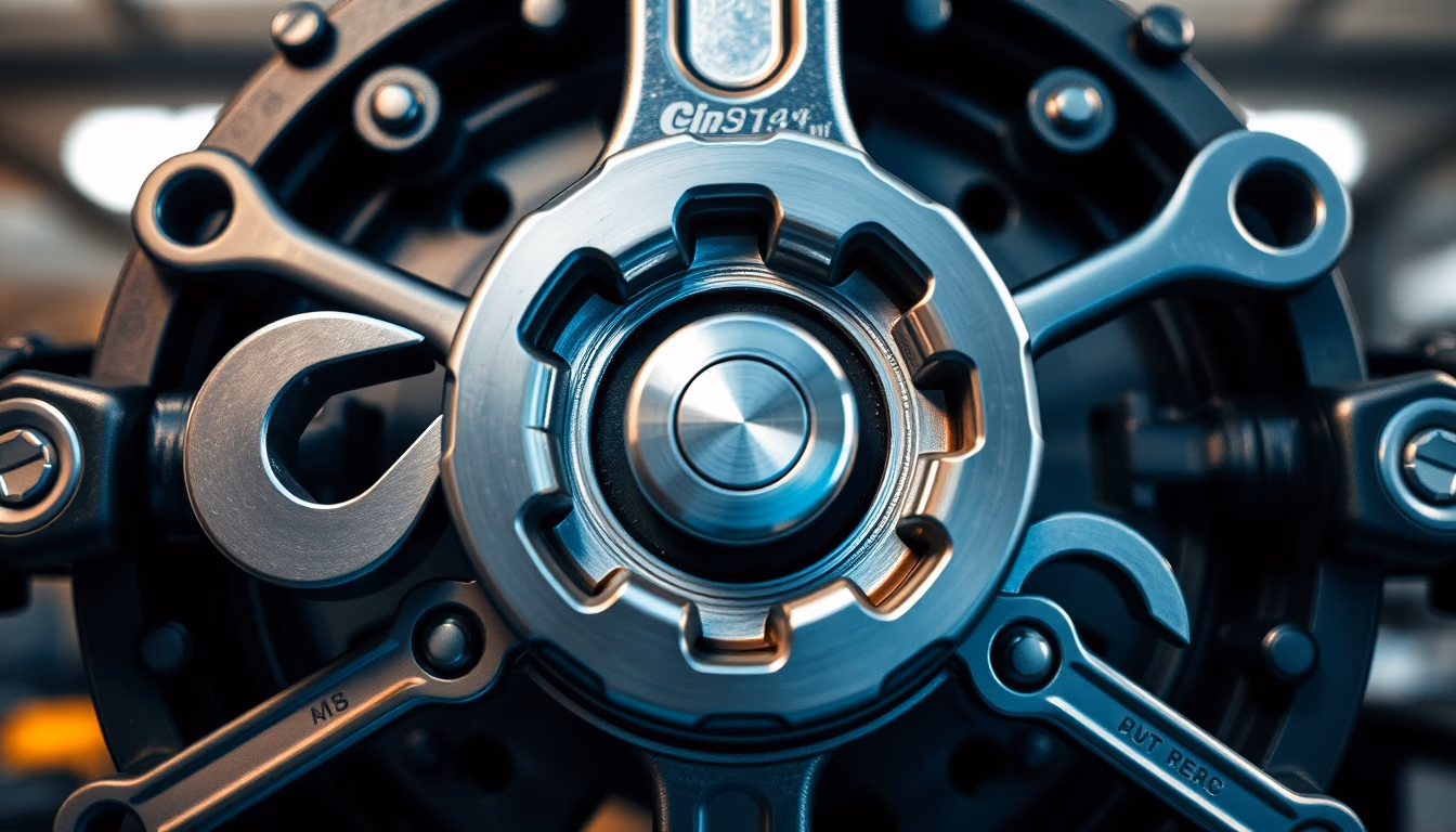 wrench set mechanic in editorial style