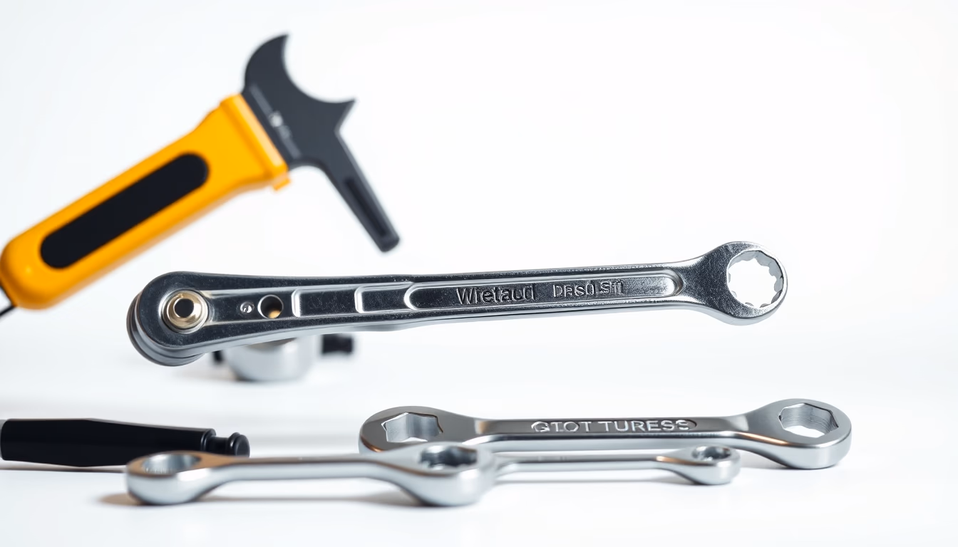 wrench set mechanic in editorial style