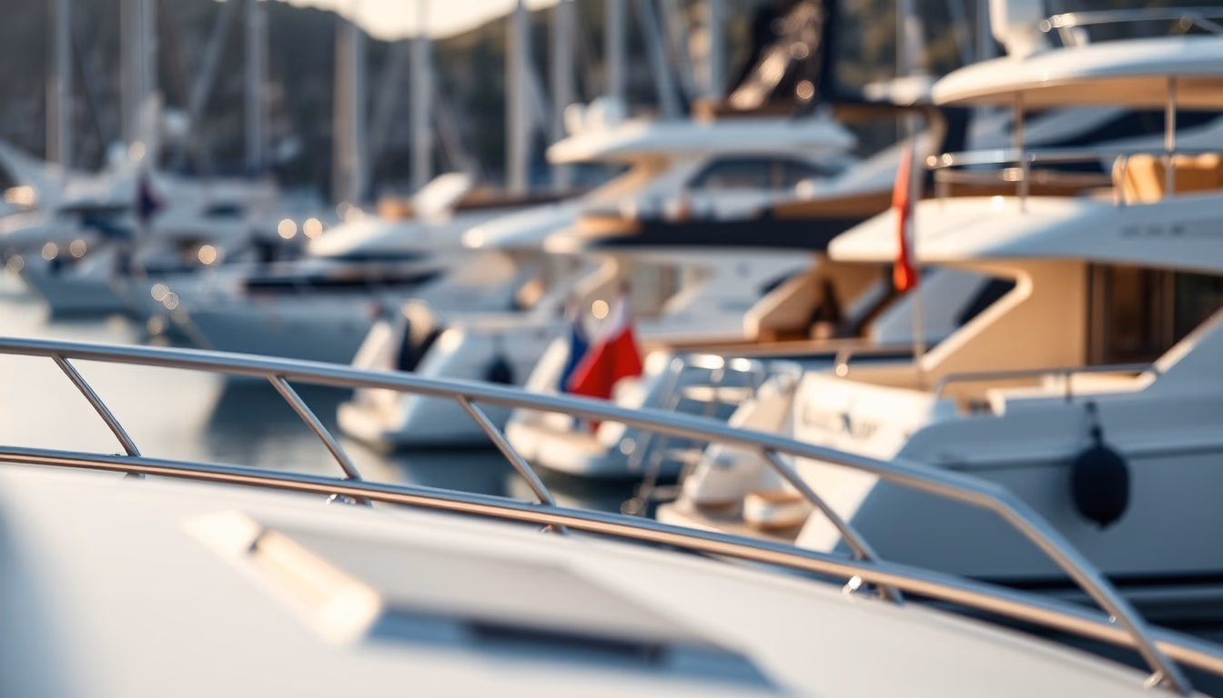 yacht luxury marina in editorial style