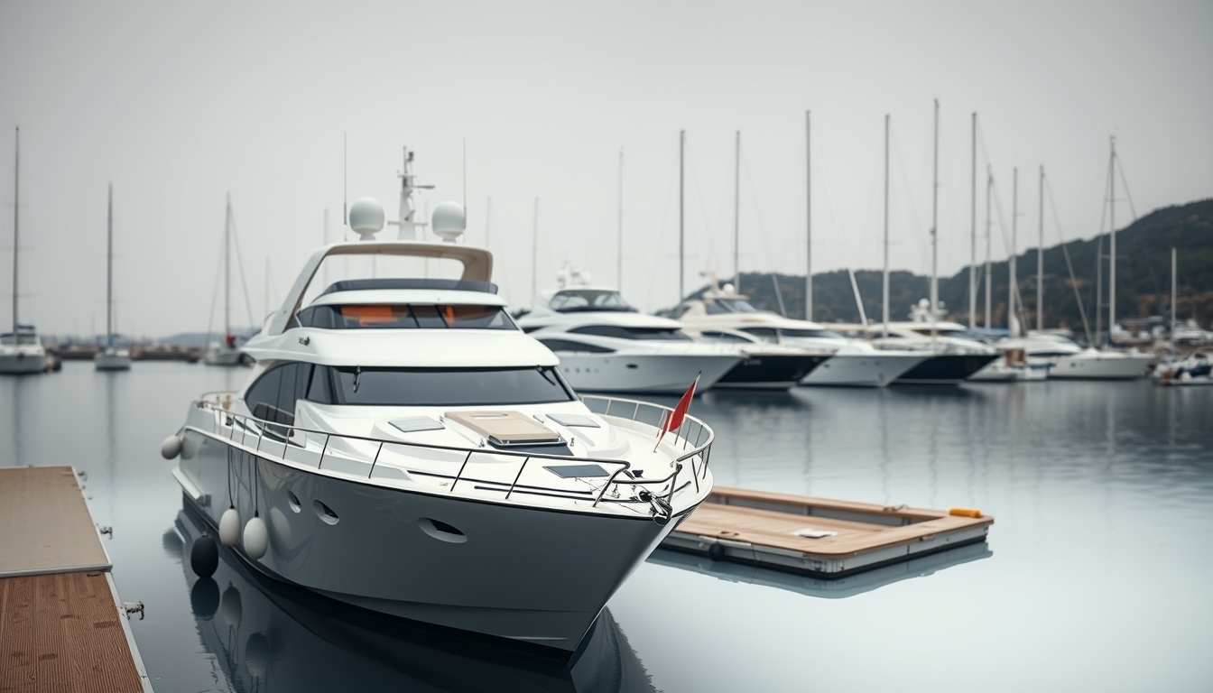 yacht luxury marina in editorial style