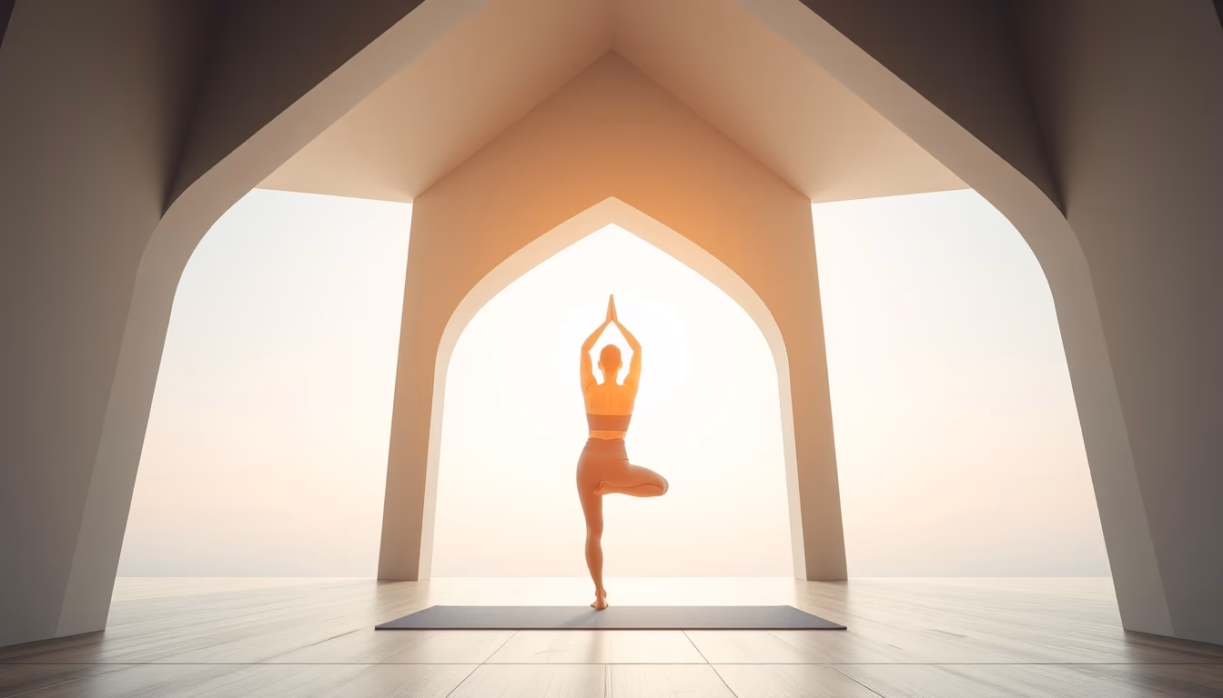 yoga mat sunrise minimalist in editorial style