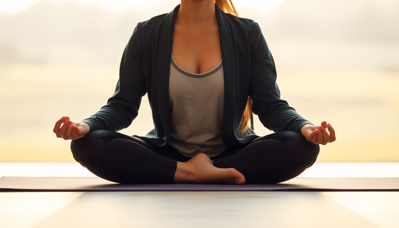 yoga mat sunrise minimalist in editorial style