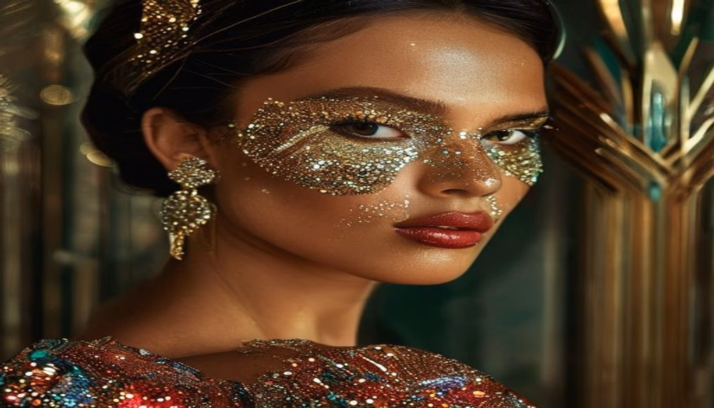 zuhair murad sequin gown in luxury editorial photography
